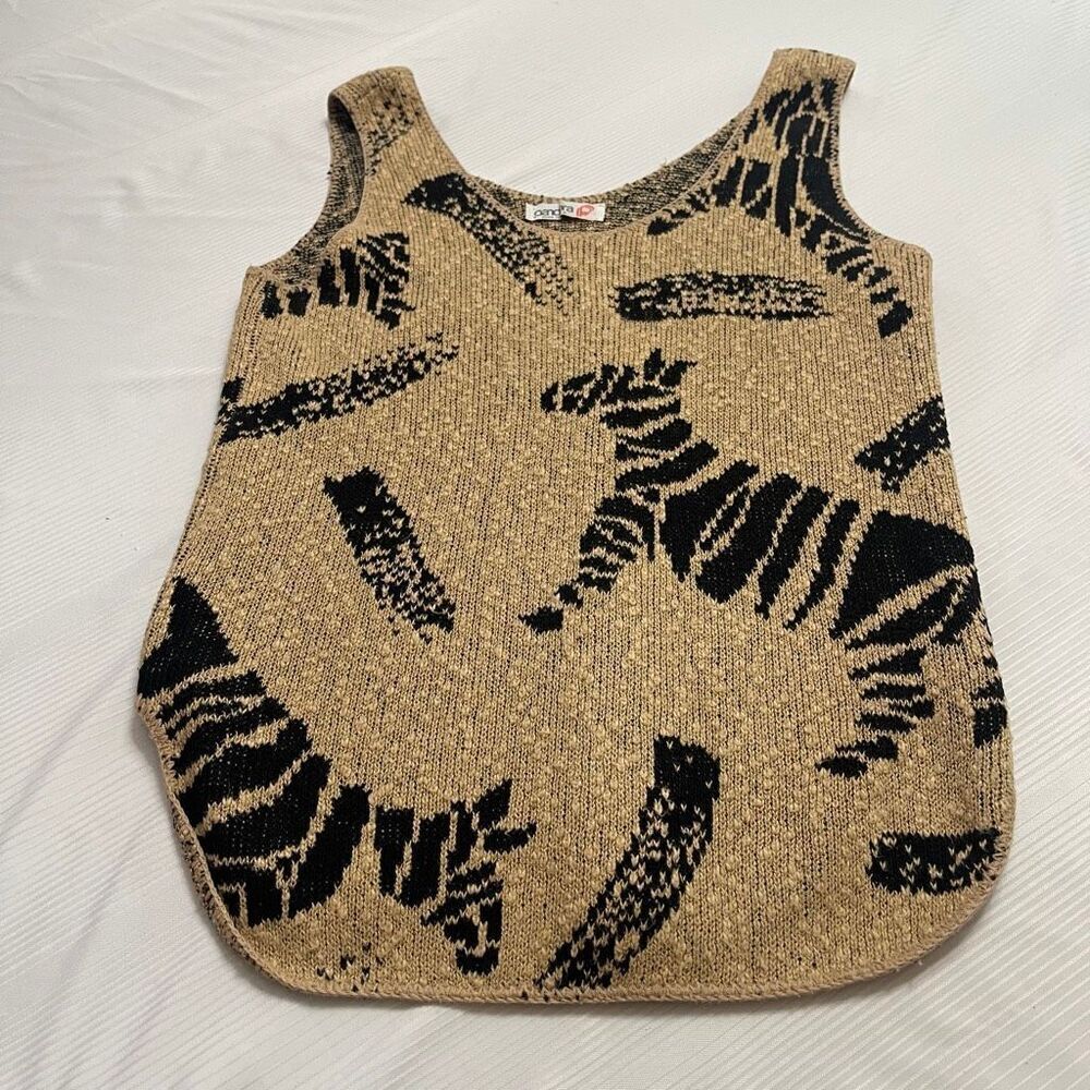 Pandora Vintage Y2k Zebra Art To Wear Tank Top Size Medium